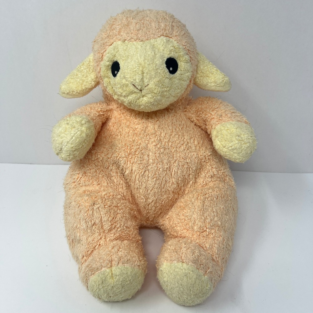 TY Lamybaby Lamb Plush 12 Inch Peach Vintage 1999 Pillow Pal Rattle